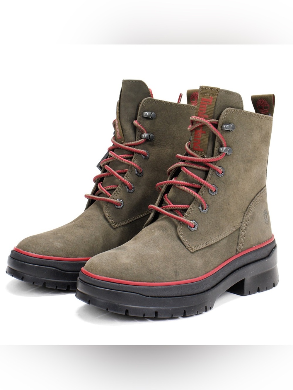 Timberland Malynn EK+ Mid Waterproof Lace Up Combat Boot Sz 6.5 Olive Nubuck